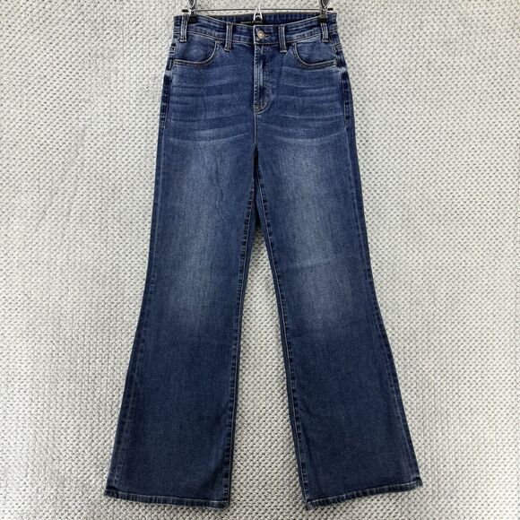 Boston Proper Jeans Women 4 Blue Medium Wash Flare High Rise Denim Stretch - Picture 1 of 15